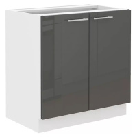 Kuchyňská Skříňka Lara 80zl 2f Bb Mdf Šedá Lesk