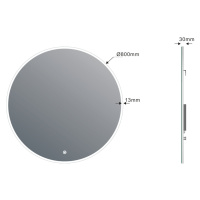 SAPHO VISO kulaté zrcadlo s LED osvětlením ø 80cm, senzor, 2700-6500K VS080S