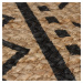 Flair Rugs koberce Kusový koberec Printed Jute Luis Natural/Black - 80x150 cm