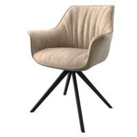 DELIFE Otočná židle Keila-Flex s područkou béžová vintage podnož otočná