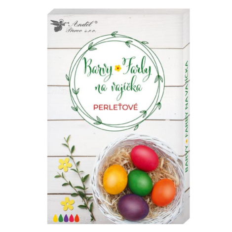 Anděl Barvy na vajíčka gelové 7744 perleťové, 5 ks, rukavice