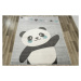 Dětský koberec Emily Kids 5864A Panda šedý / tyrkysový