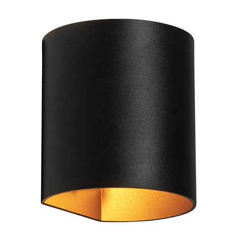 Chytrá nástěnná lampa černá s mosazí vč. Wifi G9 - Sabbio QAZQA