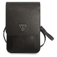 Taška Guess PU Saffiano Triangle Logo Phone Bag, černá
