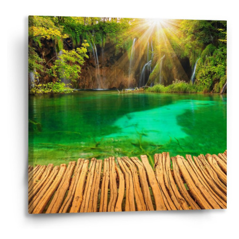 Obraz Jezírko s vodopádem - 50x50 cm