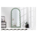 Estila Art deco moderní vysoké zrcadlo Swan s vlnitým rámem v pastelové zelené barvě 160cm