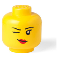 Žlutý úložný box ve tvaru hlavy LEGO® Winky, ⌀ 24,2 cm