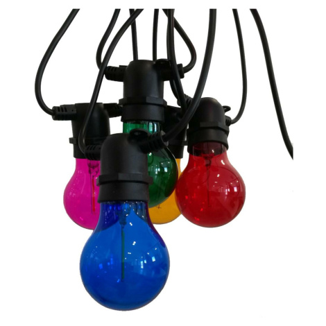 CENTURY LED FIESTA Světelný řetěz s 10 LED žárovkami barevné 6W E27 200Lm IP44 CEN FSTACO-062722