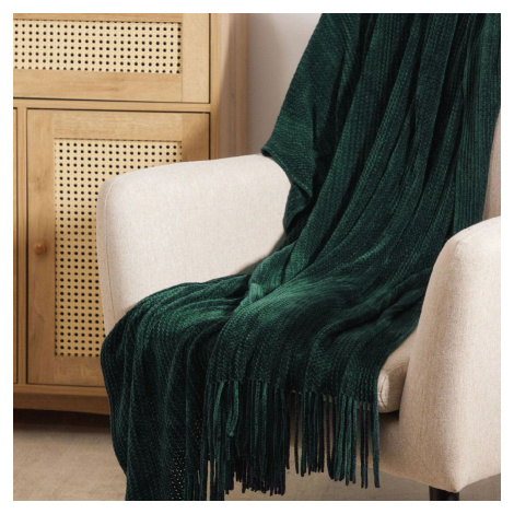 Mikrovláknový pléd | CHENILLE | žinylka zelená | 130x170 cm | 856018 HOMLA
