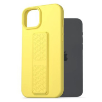 AlzaGuard Liquid Silicone Case with Stand pro iPhone 15 Plus žluté