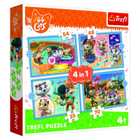 Trefl Puzzle 44 koček: Kočičí tým 4v1 (35,48,54,70 dílků) - Trefl