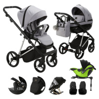 ADAMEX - Kočárek kombinovaný Quantum Special Edition Grey/Silver + KIDDY Evoluna i-size 2 + zákl