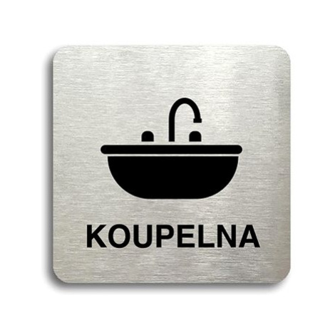 Accept Piktogram "koupelna VI" (80 × 80 mm) (stříbrná tabulka - černý tisk bez rámečku)