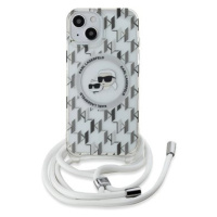 Karl Lagerfeld IML Monogram Crossbody K&CH Heads MagSafe Zadní Kryt pro iPhone 15 Transparent