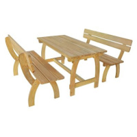 Pivní stůl se 2 lavicemi impregnované borové dřevo 273754