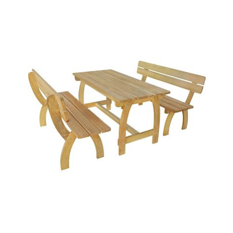 Pivní stůl se 2 lavicemi impregnované borové dřevo 273754 SHUMEE