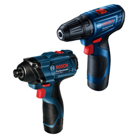 BOSCH Professional (2x2Ah) 12V montážní sada aku nářadí GSR 120-LI + GDR 120-LI