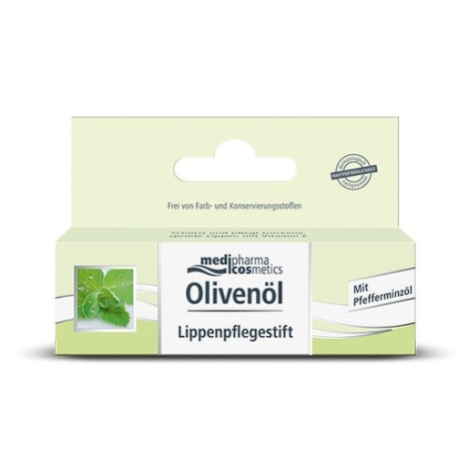 Olivenöl balzám na rty s mátovým olejem 5g Medipharma cosmetics