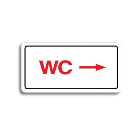 Accept Piktogram "WC VPRAVO" (160 × 80 mm) (bílá tabulka - barevný tisk)