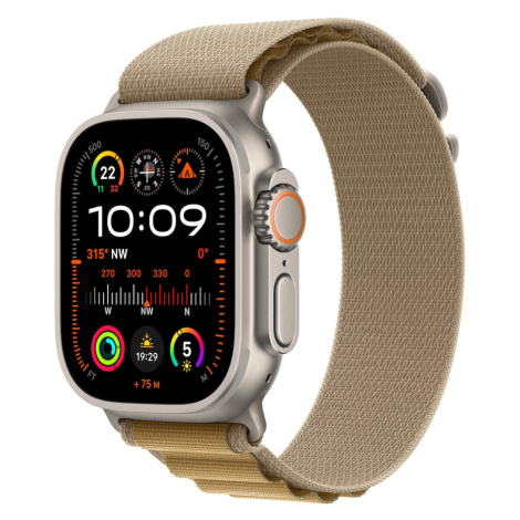 Apple Watch Ultra 2 49mm přírodní titan s žlutohnědým alpským tahem M MX4F3CS/A