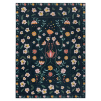 Tmavě modrý pratelný koberec 120x170 cm MATCH NORDIC FLORAL – Flair Rugs