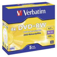 VERBATIM DVD+RW(5 ks)Jewel/4x/DLP/4.7GB