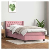 vidaXL Box spring postel s matrací světle šedá 180x220 cm samet