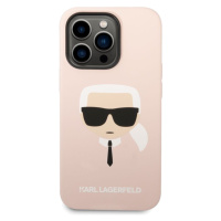 Kryt pro iPhone 14 Pro Max Karl Lagerfeld Silicone Karl Head - růžový