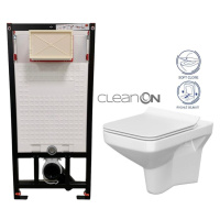 DEANTE Podomítkový rám, pro závěsné WC mísy bez tlačítka + WC CERSANIT CLEANON COMO + SEDÁTKO CS