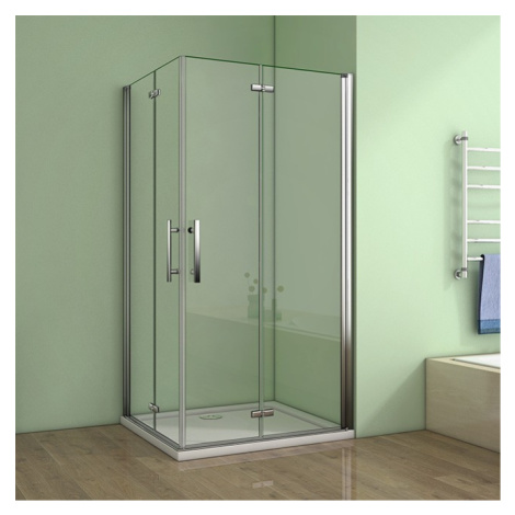 H K Čtvercový sprchový kout MELODY R909, 90x90 cm se zalamovacími dveřmi včetně sprchové vaničky