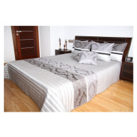 Přehoz na postel stříbrné barvy s prošívaným vzorem