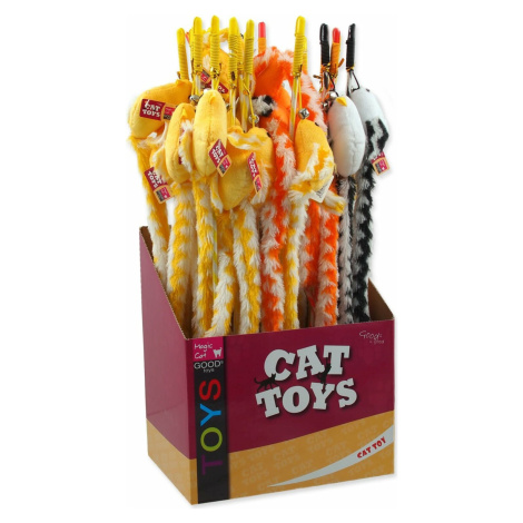 Hračka Magic Cat palička myška bavlna s catnipem 22cm+45cm 24ks
