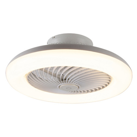 Designový stropní ventilátor bílý včetně LED stmívatelný - Clima QAZQA