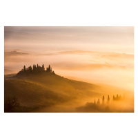 Fotografie Scenic Tuscany landscape at sunrise, Val, Pavliha, 40 × 26.7 cm