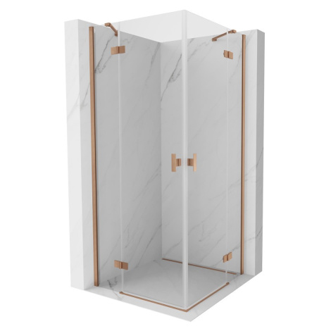 MEXEN/S Mist H Duo sprchový kout dveře křídlové 120 x 120, transparent, měď kartáčovaná 8A5-120L