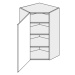 ArtExt Kuchyňská skříňka horní rohová vysoká BONN | W4 10 60 Barva korpusu: Lava