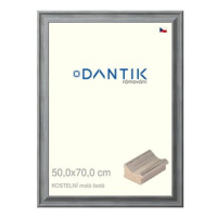 DANTIK rámeček 50 × 70, KOSTELNÍ malý šedý plexi čiré