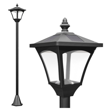 Outsunny SOLÁRNÍ lucerna s LED zahradní lucernou, cestní svítidlo 30 lumenů, výška 120 cm, černá