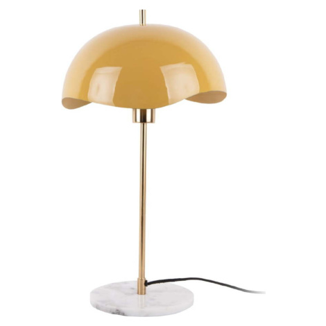 Okrově žlutá stolní lampa (výška 56 cm) Waved Dome – Leitmotiv
