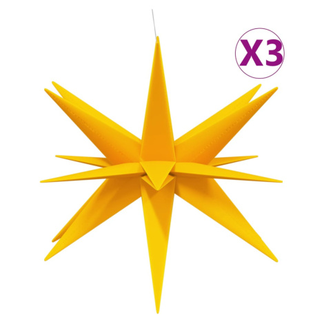 vidaXL Svítící vánoční hvězdy s LED 3 ks skládací žluté 100 cm