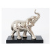 Dekorační soška Velký slon, stříbrná