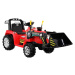 mamido  Dětský elektrický traktor s radlicí červený