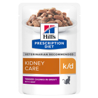 Hill's Prescription Diet k/d Kidney Care - Výhodné balení 2 x 12 kapsiček (24 x 85 g) (hovězí)