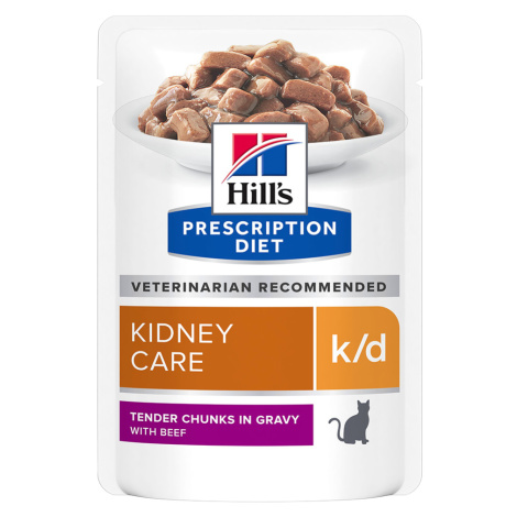 Hill's Prescription Diet k/d Kidney Care - Výhodné balení 2 x 12 kapsiček (24 x 85 g) (hovězí) Hills