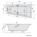 Polysan ANDRA R asymetrická vana 170x90x45cm, bílá