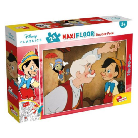 Oboustranné Maxi puzzle 24 ks 70x50cm Disney Pinocchio