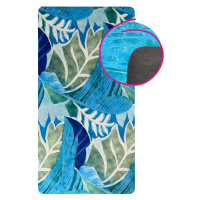 Koupelnová předložka, modrá/vzor listy, 80x150, VIMAL TYP 3