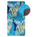Koupelnová předložka, modrá/vzor listy, 80x150, VIMAL TYP 3
