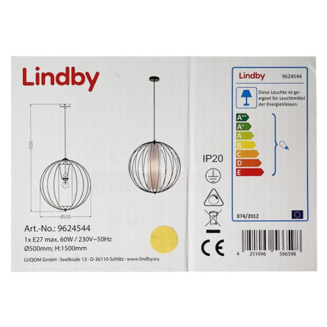 Lindby Lindby - Lustr na lanku KORIKO 1xE27/60W/230V