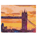 Malování podle čísel - LONDÝNSKÝ TOWER BRIDGE PŘI ZÁPADU SLUNCE Rozměr: 80x100 cm, Rámování: vyp